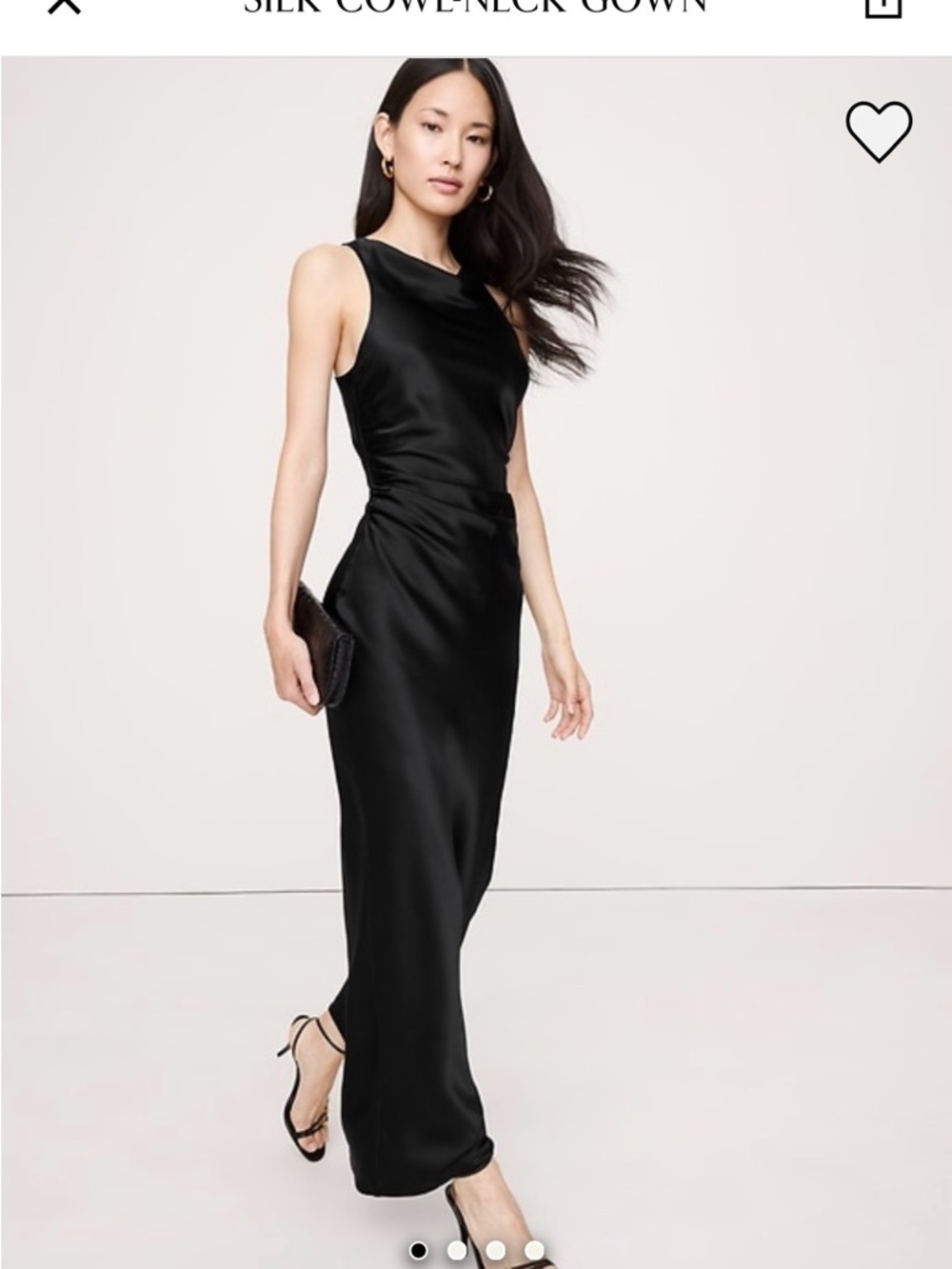Banana Republic Black Silk Cowl-Neck Maxi Dress